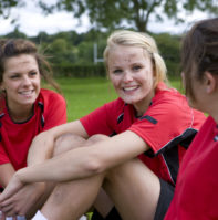 Girls at soccer practice Girls at soccer practice