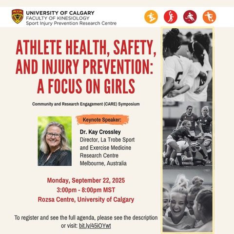 Athlete Health, Safety, and Injury Prevention: A Focus on Girls Poster for the event on September 22, 2025.